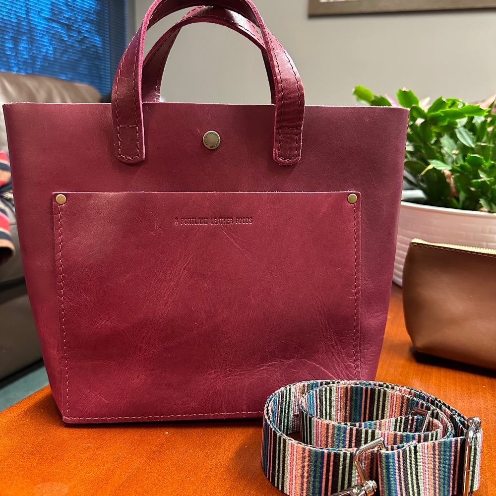 Portland Leather Goods Boysenberry Mini Crossbody